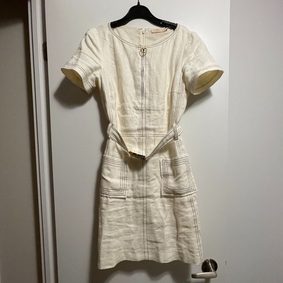 TORY BURCH LINEN SHIFT DRESS Size 4 - Picture 5 of 10